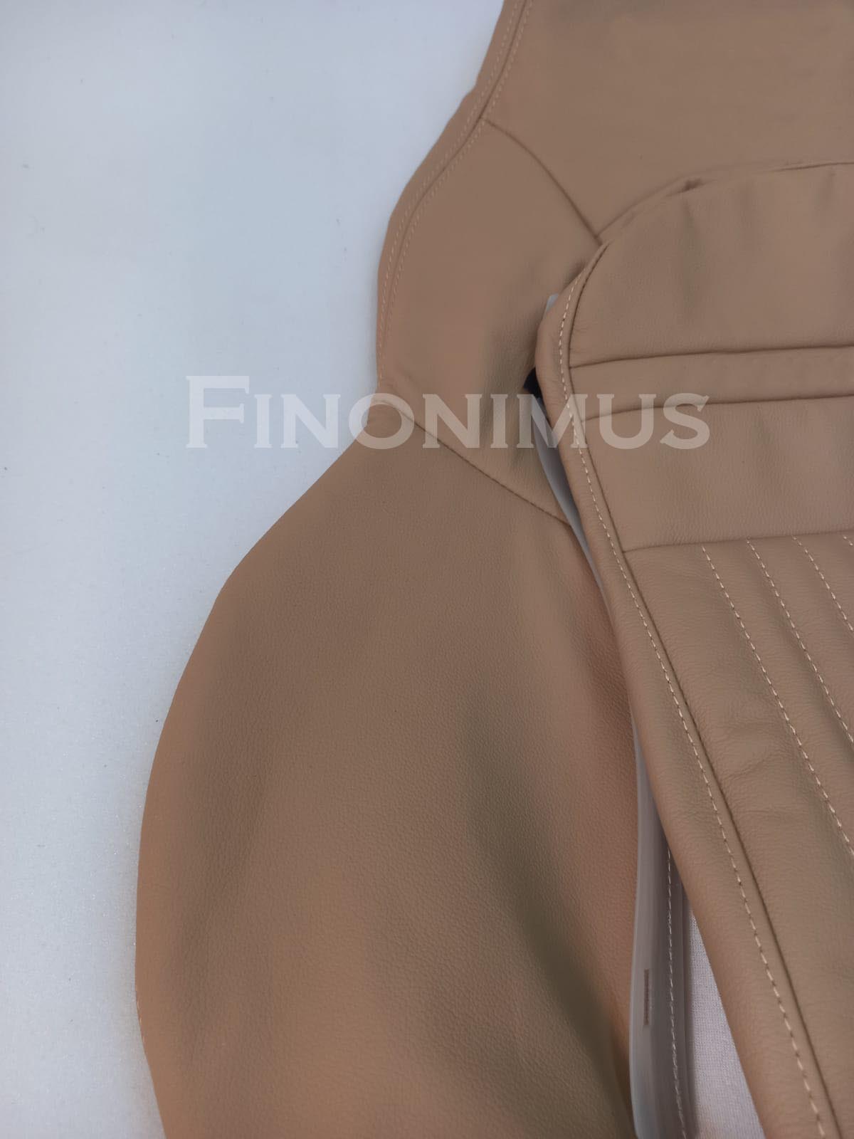 Perfect fit for C5 Corvette Sports seat cover Genuine Leather ; Light Oak (Year 1997 to 2004)