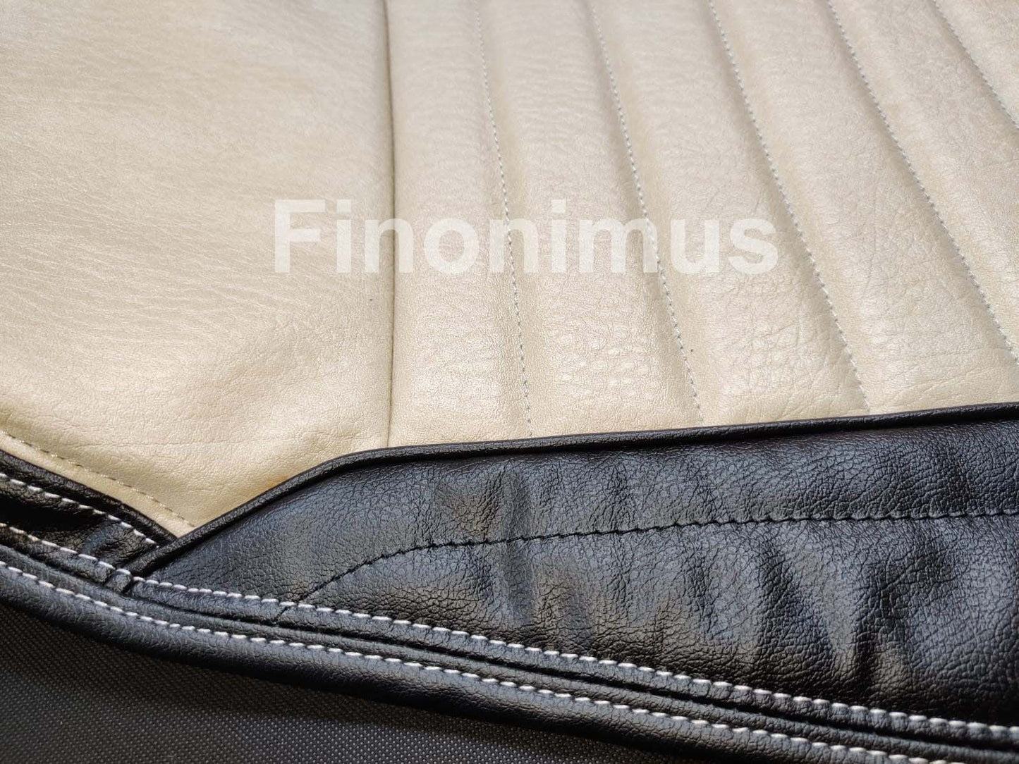 Datsun 240Z or 260Z or 280Z - (Year 1970 to 1978) - Synthetic Leather Black & Light Beige - Seat Covers - Bubble Texture Like Original