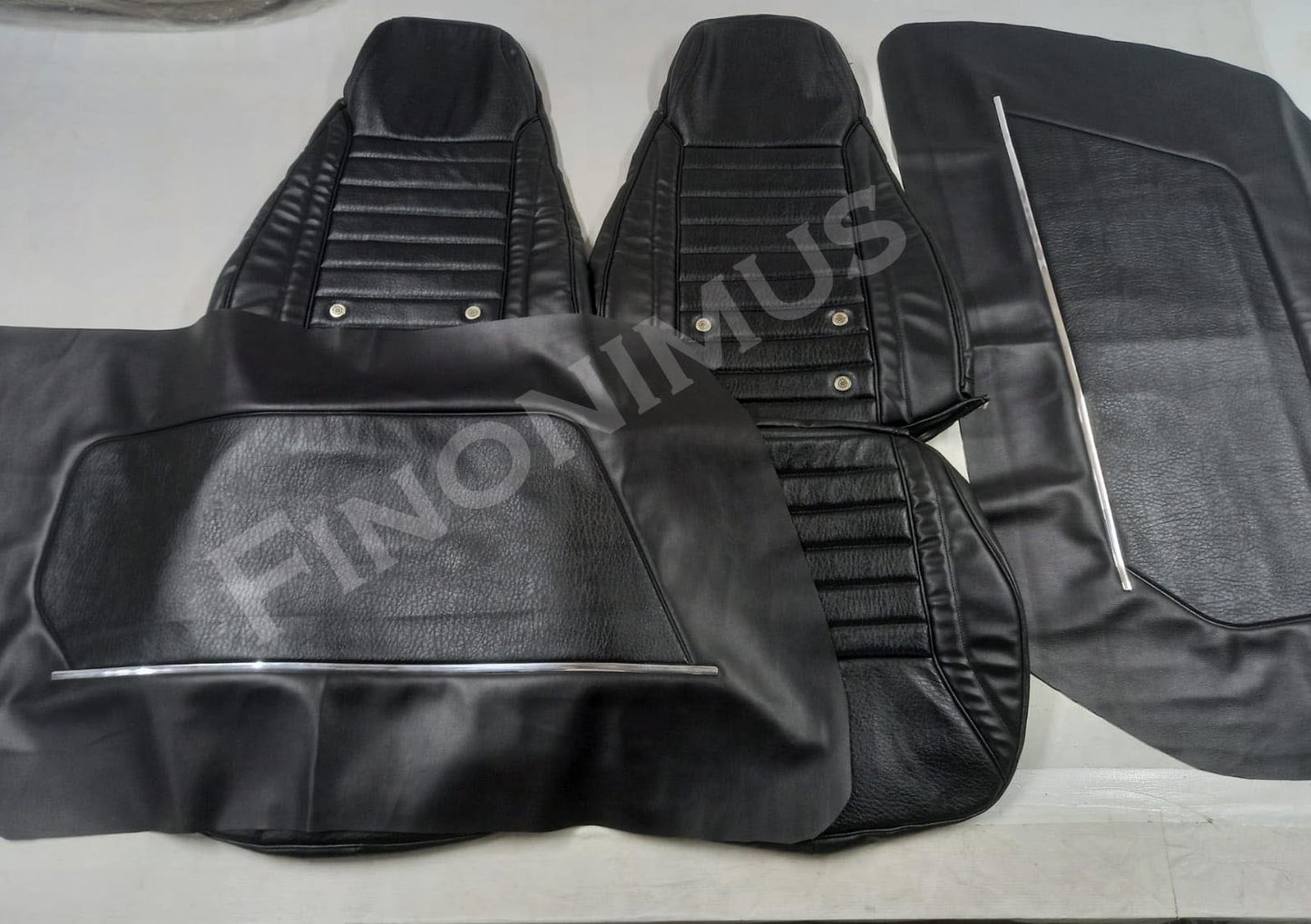 For Datsun 240Z (Year 1970 to 1973) - Synthetic Leather - Seat Covers with Door Panel Covers - Rough Grain fabric Like Original