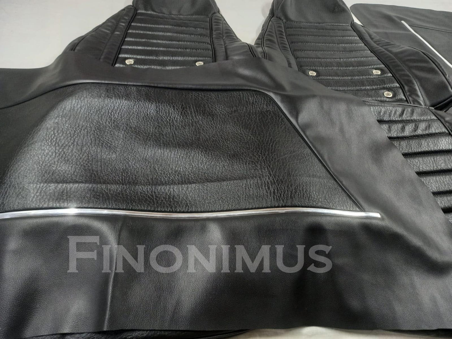 For Datsun 240Z (Year 1970 to 1973) - Synthetic Leather - Seat Covers with Door Panel Covers - Rough Grain fabric Like Original