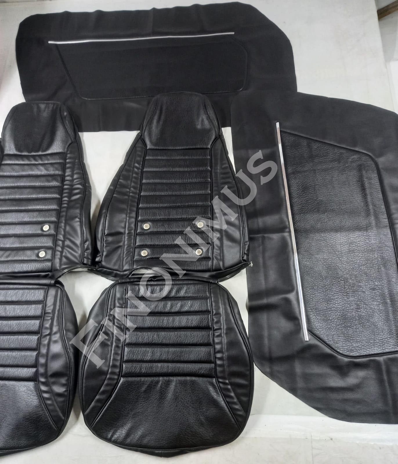 For Datsun 240Z (Year 1970 to 1973) - Synthetic Leather - Seat Covers with Door Panel Covers - Rough Grain fabric Like Original