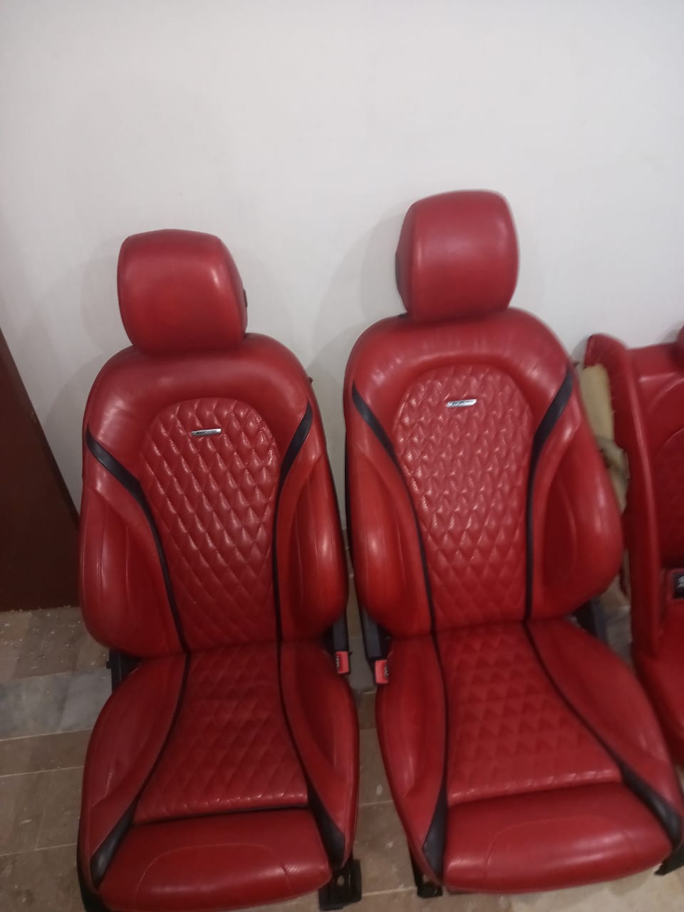 Mercedes AMG C43 / C63 / C300 / W205 (Year: 2014 to 2019) Synthetic - Full Set (Red Quilted)