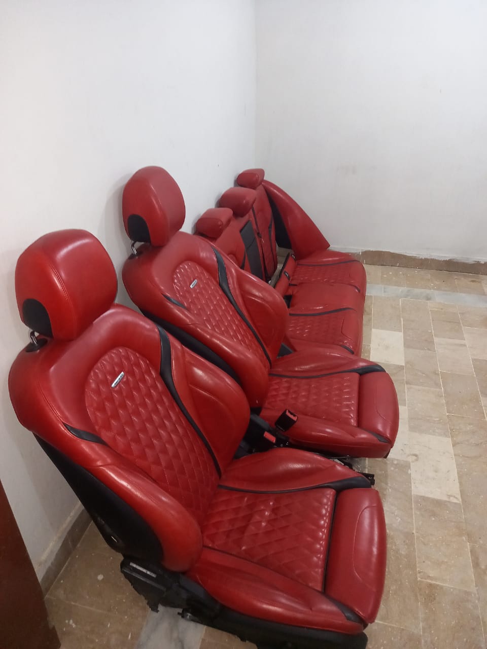 Mercedes AMG C43 / C63 / C300 / W205 (Year: 2014 to 2019) Synthetic - Full Set (Red Quilted)