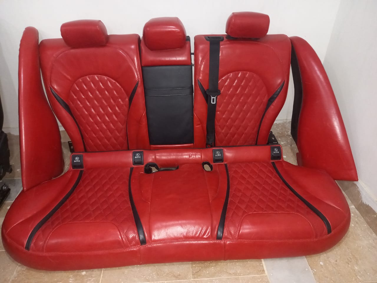 Mercedes AMG C43 / C63 / C300 / W205 (Year: 2014 to 2019) Synthetic - Full Set (Red Quilted)