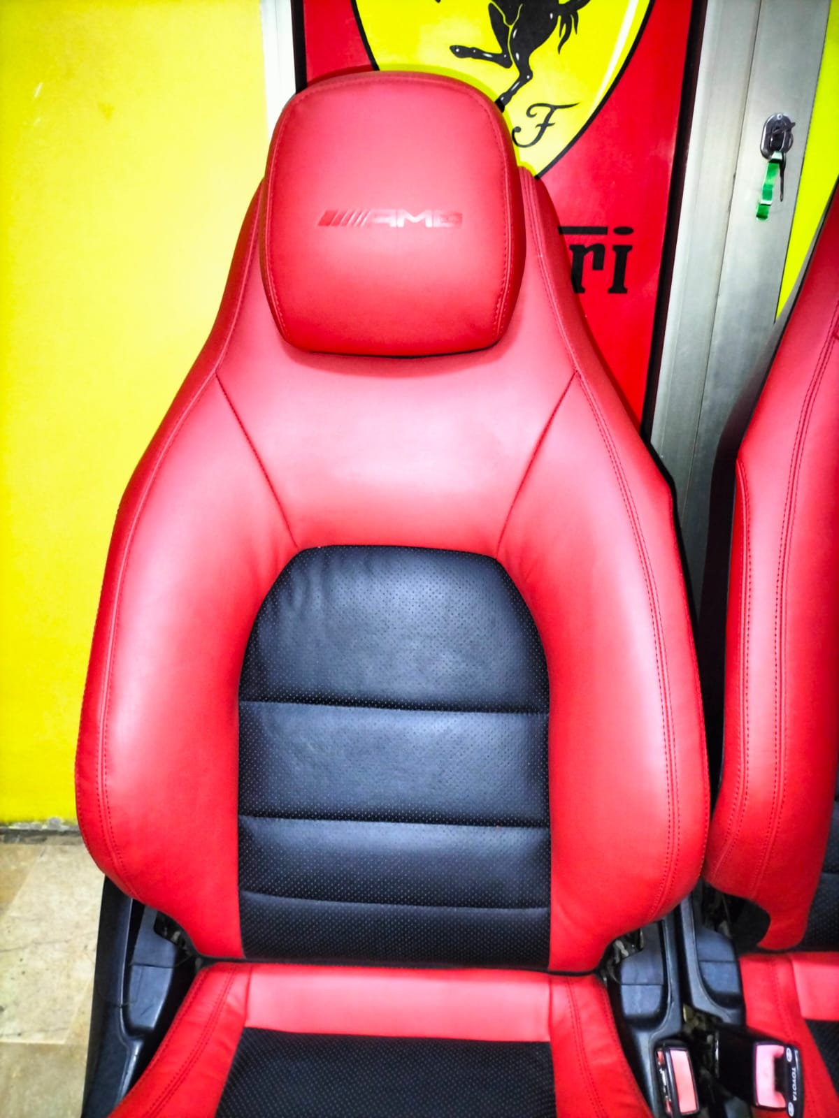 Mercedes Benz E Class (Year 2009 - 2016) Synthetic Leather - Red/Black