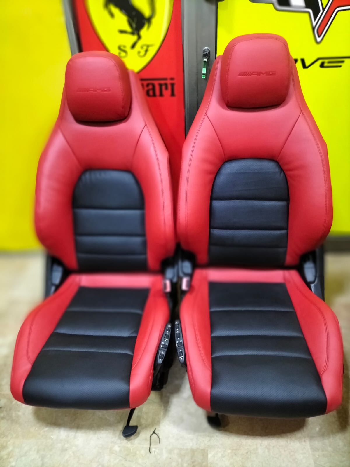 Mercedes Benz E Class (Year 2009 - 2016) Synthetic Leather - Red/Black