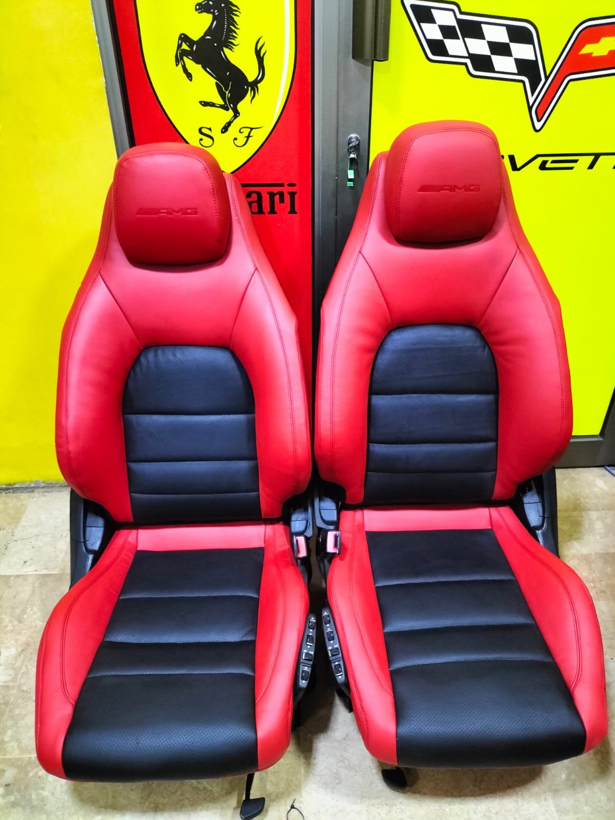 Mercedes Benz E Class (Year 2009 - 2016) Synthetic Leather - Red/Black