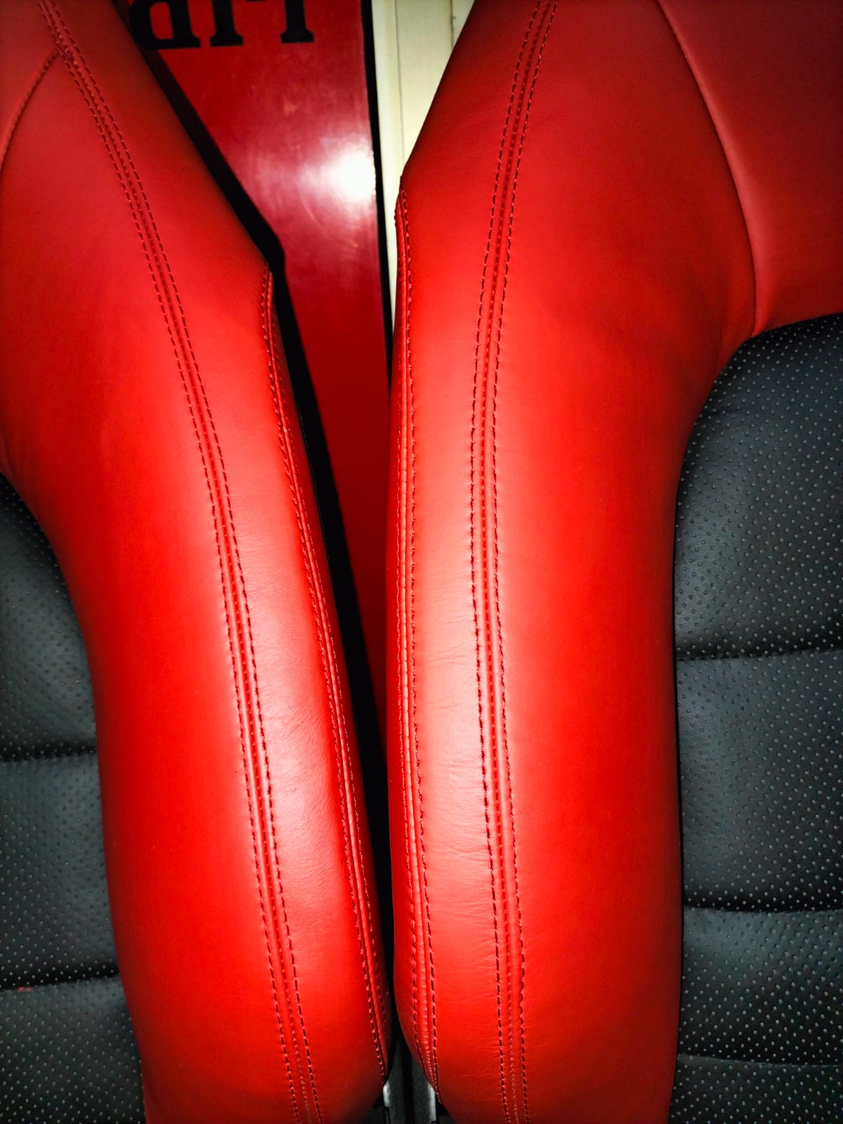 Mercedes Benz E Class (Year 2009 - 2016) Synthetic Leather - Red/Black