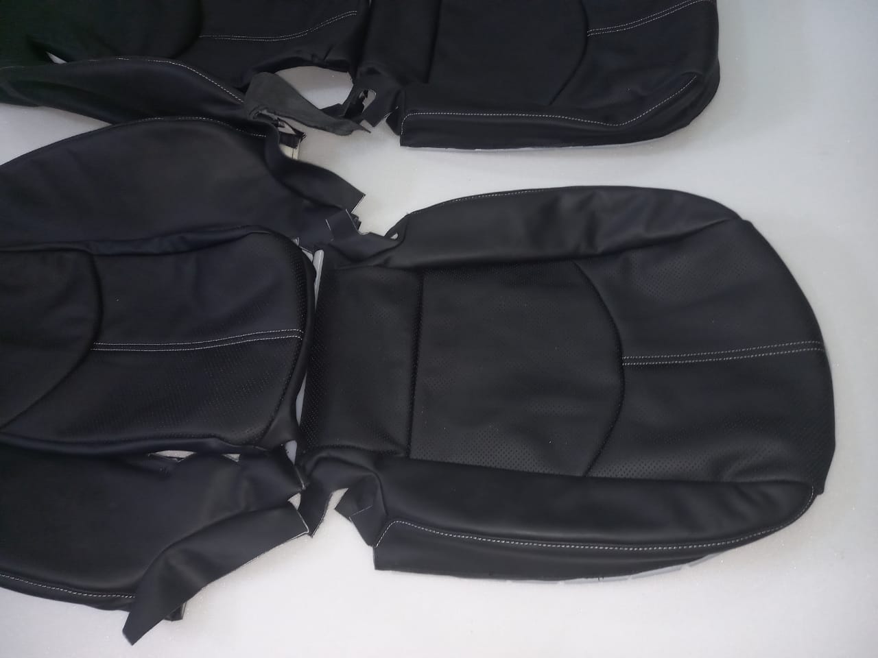 Perfect fit for Porsche Boxster Genuine Leather Standard Seat Cover - (Year 2005 to 2012) With Perforated Inserts & Porsche Embossing at Headrest