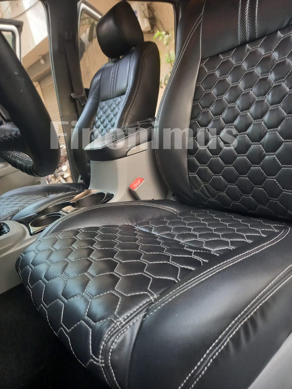 Toyota Tacoma (Year: 2005 to 2008) Genuine leather Full Set Seat Covers Black