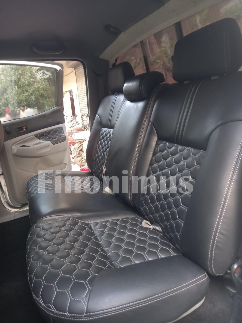 Toyota Tacoma (Year: 2005 to 2008) Genuine leather Full Set Seat Covers Black