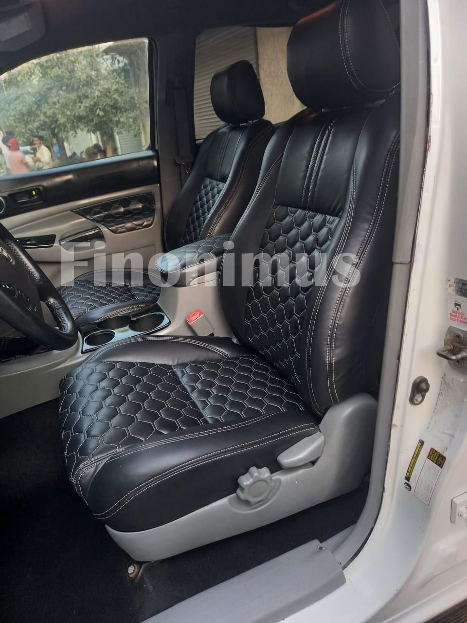 Toyota Tacoma (Year: 2005 to 2008) Genuine leather Full Set Seat Covers Black