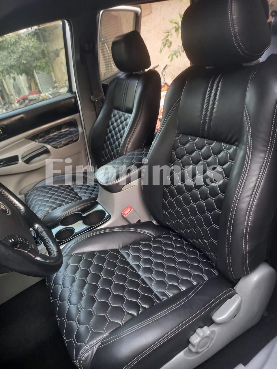 Toyota Tacoma (Year: 2005 to 2008) Genuine leather Full Set Seat Covers Black
