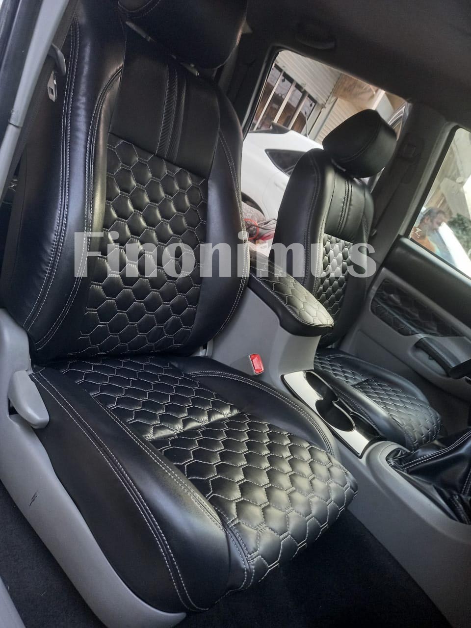Toyota Tacoma (Year: 2005 to 2008) Genuine leather Full Set Seat Covers Black