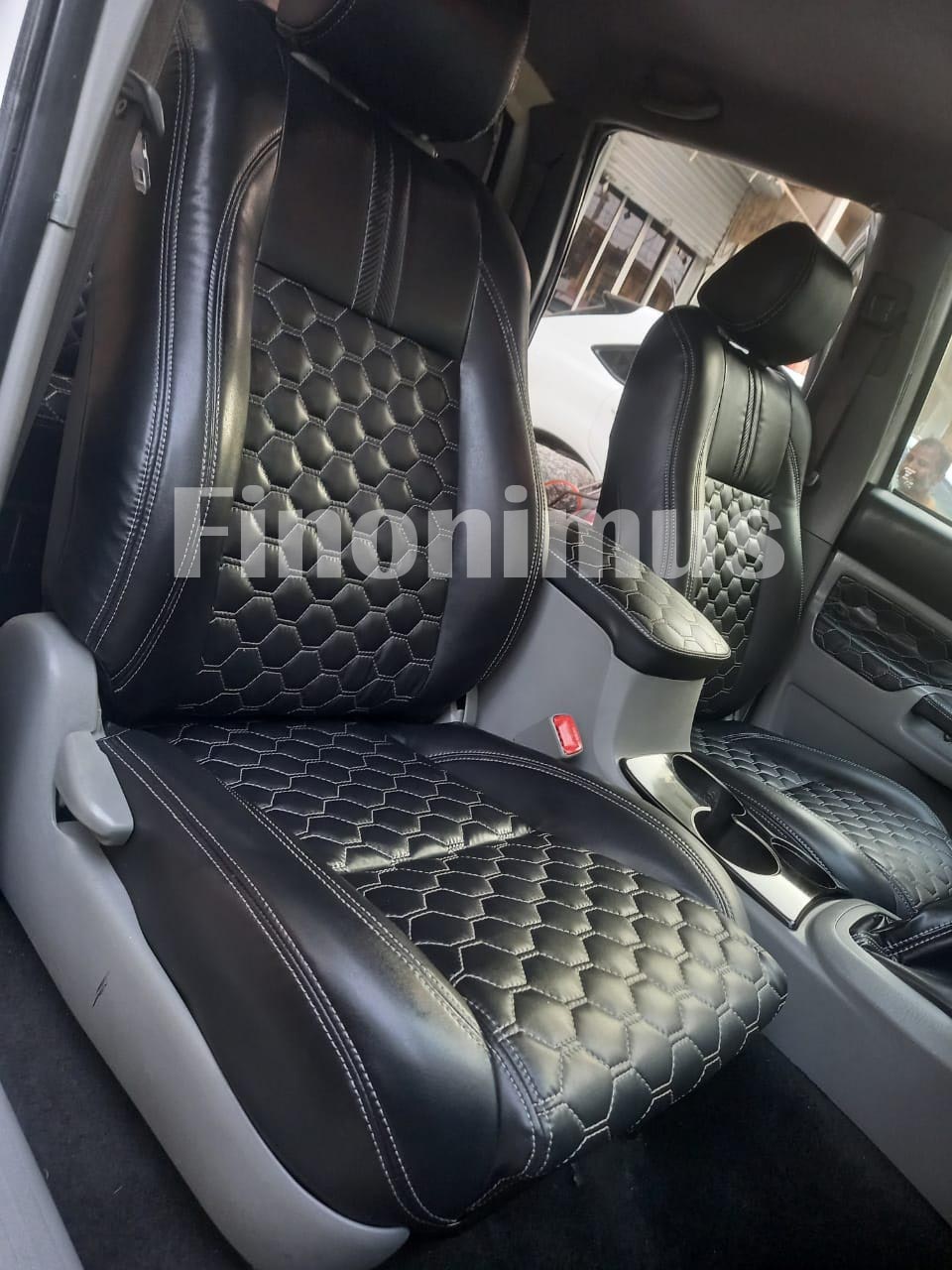 Toyota Tacoma (Year: 2005 to 2008) Genuine leather Full Set Seat Covers Black