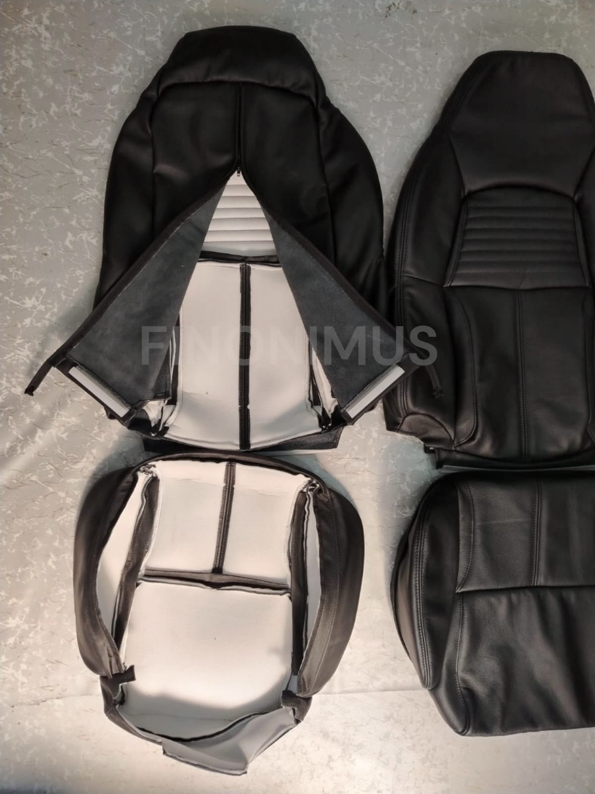 C5 Corvette Housse de siège standard Cuir synthétique ; Noir (année 1997 à 2004)