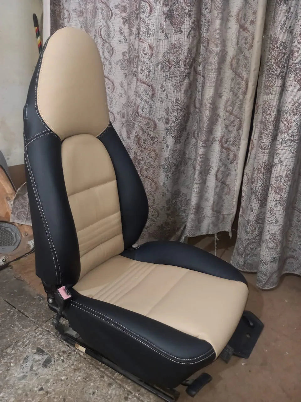 Fit for Porsche Boxster Standard Genuine Leather Seat Cover BLACK & OAK (1997 to 2004)