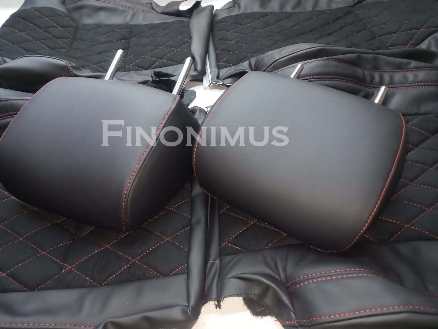 Toyota Tundra Genuine Leather with Alcantara/Suede Seat Cover Black (Year 2014 to 2021)