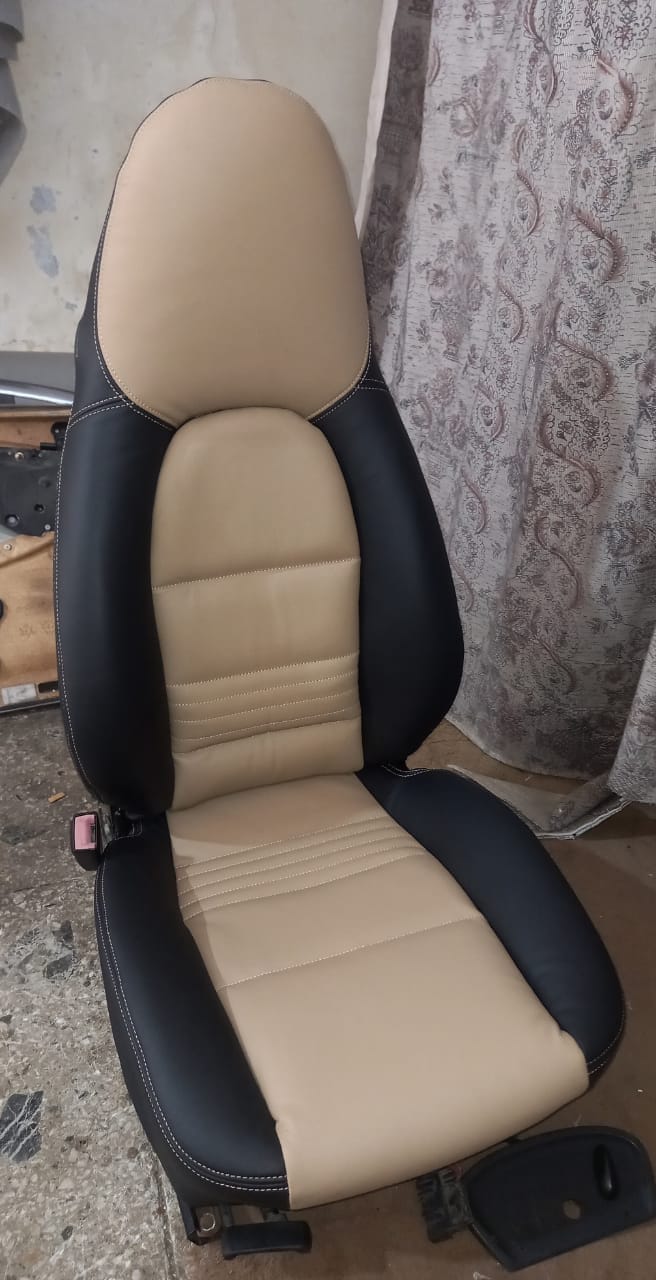 Fit for Porsche Boxster Standard Genuine Leather Seat Cover BLACK & OAK (1997 to 2004)