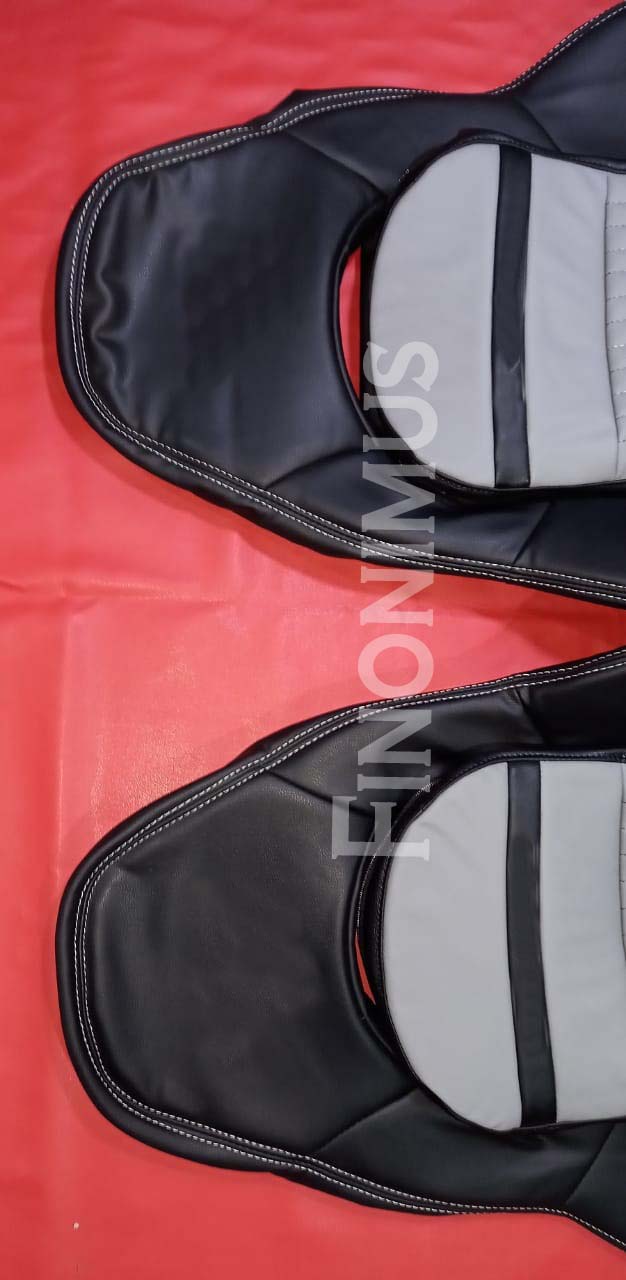 Housse de siège sport C5 Corvette Cuir synthétique ; Gris / Noir (Année 1997 à 2004)