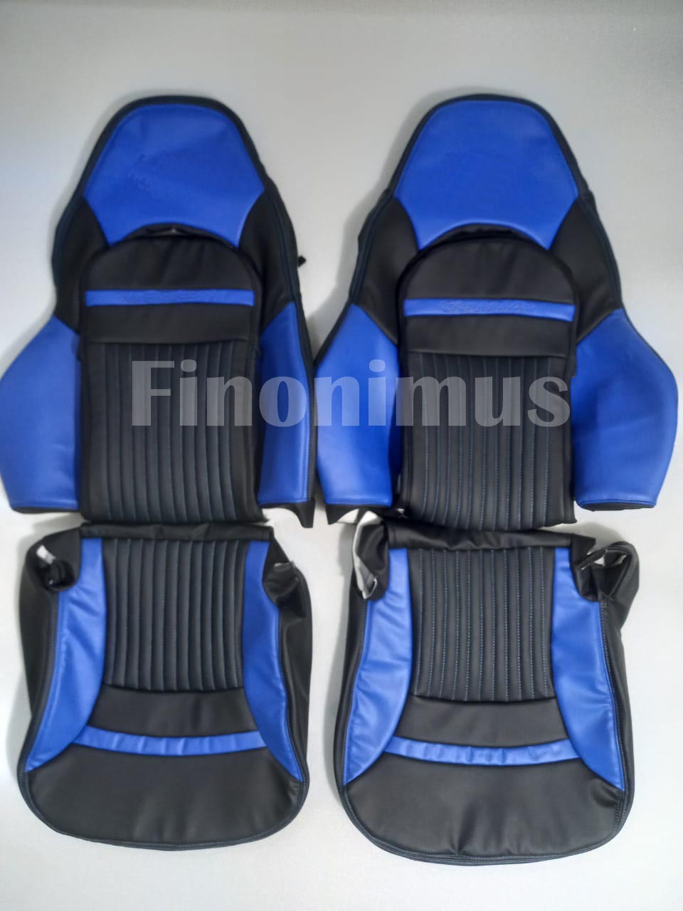 Perfect fit for C5 Corvette Sports seat cover with 4pc boot kit - Synthetic leather; Color Blue/Black (Year 1997 to 2004)