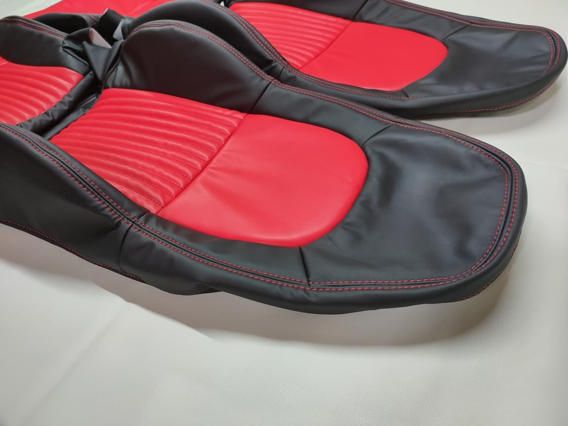 Fit for Corvette C5 - Z06 Synthetic Leather Seat Cover (Year 1997 to 2004) Black/Red