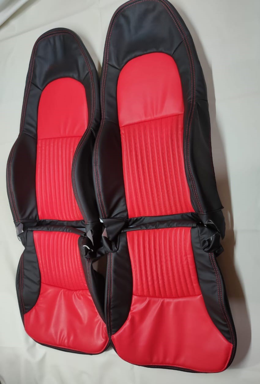 Fit for Corvette C5 - Z06 Synthetic Leather Seat Cover (Year 1997 to 2004) Black/Red