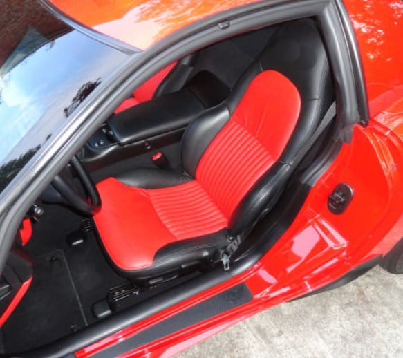 Fit for Corvette C5 - Z06 Synthetic Leather Seat Cover (Year 1997 to 2004) Black/Red