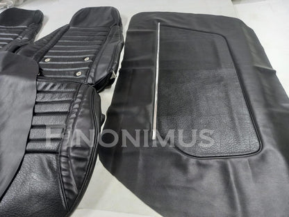 Datsun 240Z (Year 1970 to 1973) - Synthetic Leather - Seat Covers with Door Panel Covers - Rough Grain fabric Like Original