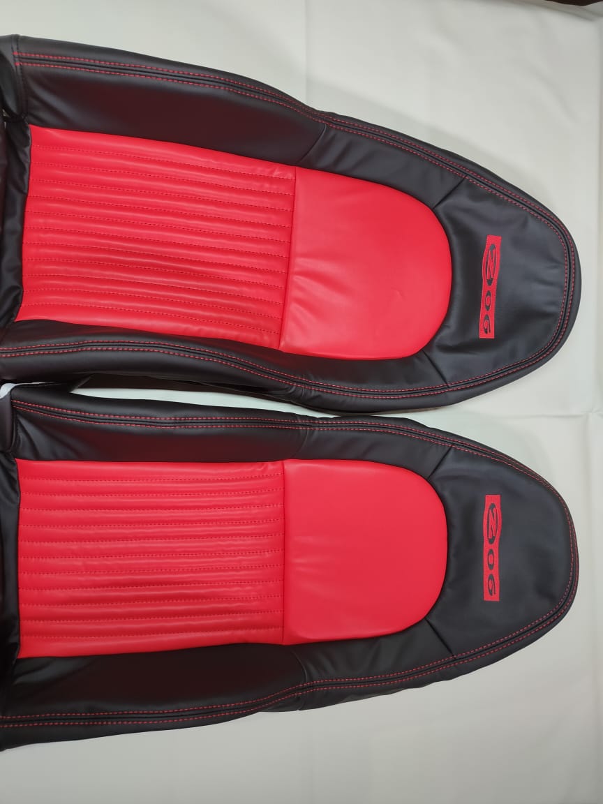Housse de siège en cuir synthétique Corvette C5 - Z06 (années 1997 à 2004) noir/rouge