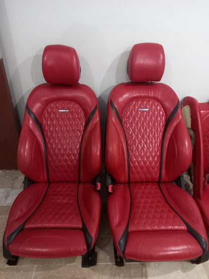 Mercedes AMG C43 / C63 / C300 / W205 (Year: 2014 to 2019) Synthetic - Full Set (Red Quilted)