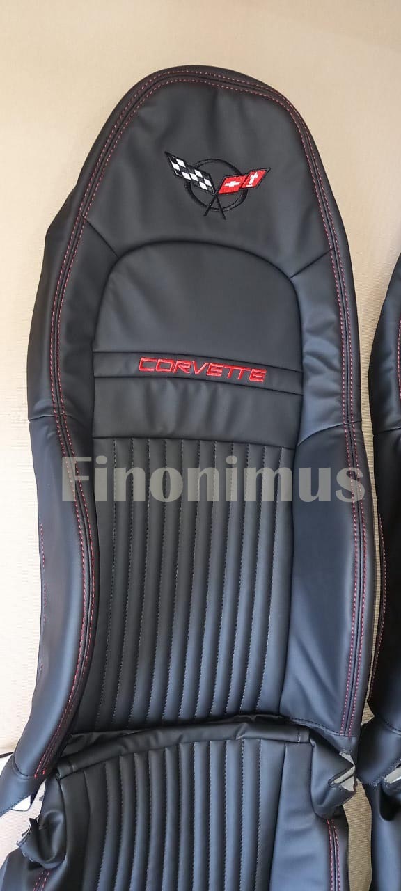 C5 Corvette Standard seat cover Synthetic leather ; Black (Year 1997 to 2004)