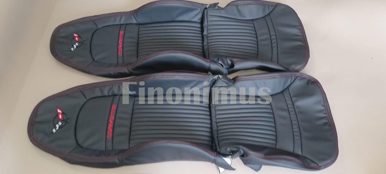 C5 Corvette Standard seat cover Synthetic leather ; Black (Year 1997 to 2004)