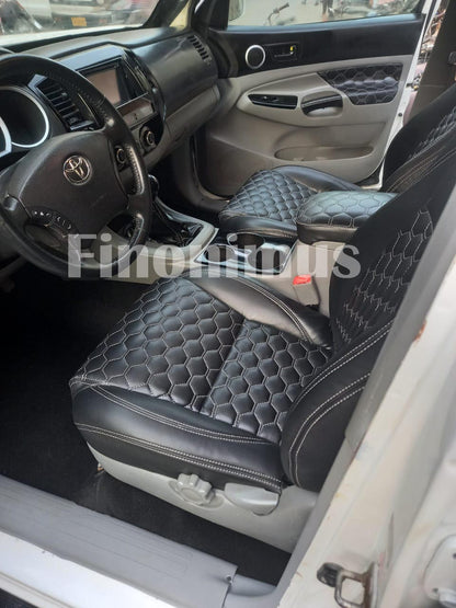 Toyota Tacoma (Year: 2005 to 2008) Genuine leather Full Set Seat Covers Black