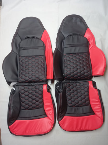 C5 Corvette Sports seat cover Synthetic leather; Colour Black/Red - Quilted (Year 1997 to 2004)