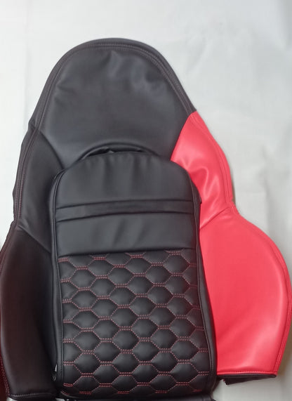 C5 Corvette Sports seat cover Synthetic leather; Colour Black/Red - Quilted (Year 1997 to 2004)