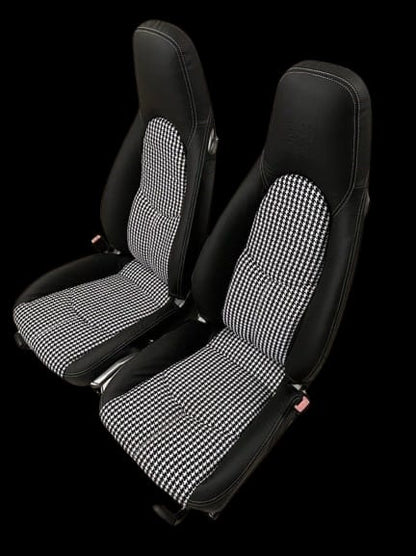 Porsche Boxster - Synthetic Leather + Pepita Fabric - Seat Cover