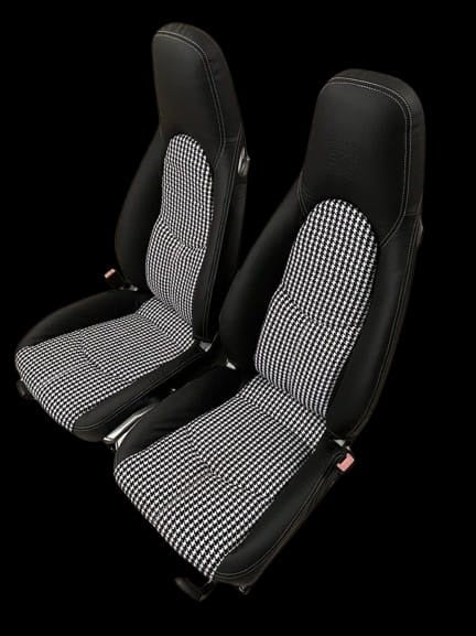 Porsche Boxster - Genuine Leather + Pepita Fabric - Seat Cover