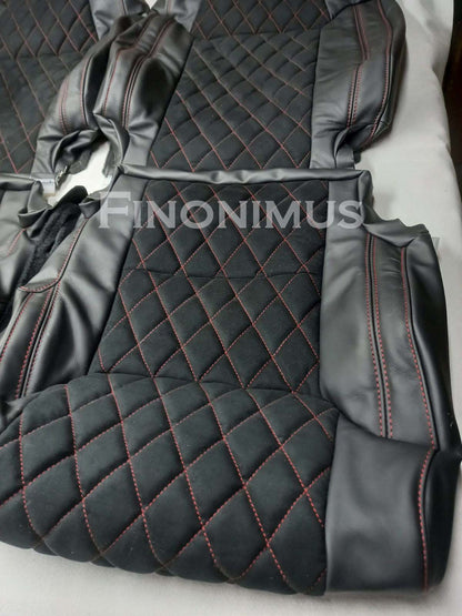 Toyota Tundra Synthetic Leather with Alcantara/Suede Seat Cover Black (Year 2014 to 2021)